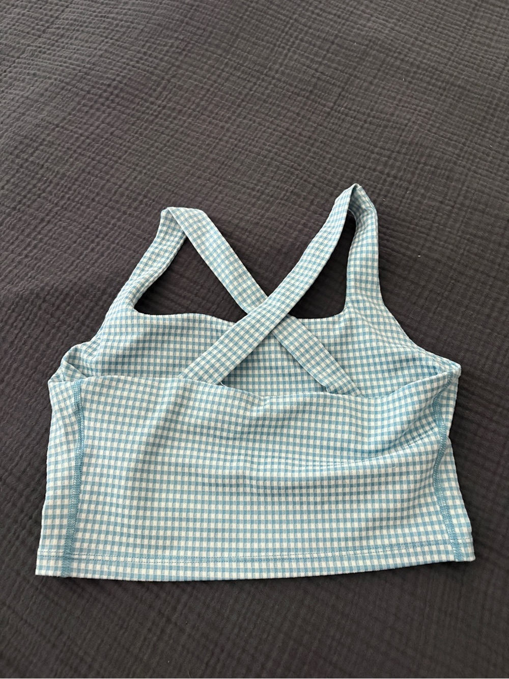 Nike Light Blue and White Gingham Dri-FIT Top - Picture 2 of 3